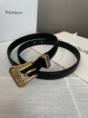 Belt nữ YSL* mặt trạm vân đẹp cao cấp 2 màu