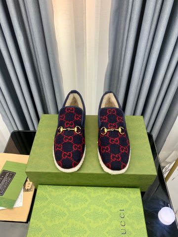 Giày slip on nam nữ GUCCI* hoạ tiết Logo lót lông nhiều màu đẹp SIÊU CẤP