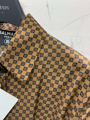 Sơ mi nữ BALMAIN* dáng dài hoạ tiết logo đẹp VIP 1:1