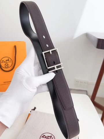 Belt nam nữ HERMES* 3,2cm dây da bò togo mềm đẹp SIÊU CẤP