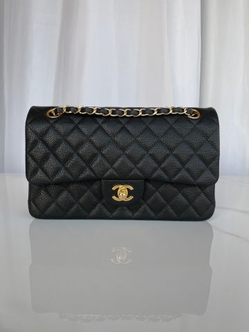 Túi xách nữ chanel* classic da hạt khoá vàng bạc size 25,5cm cao cấp