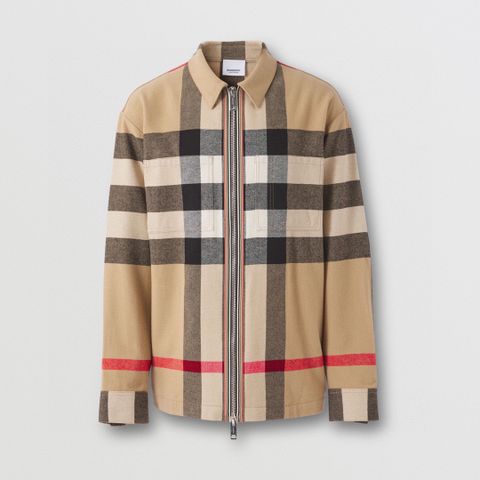 Áo khoác sơ mi BURBERRY* nam kẻ đẹp VIP 1:1