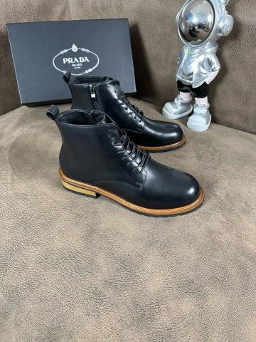 Giày nam cao cổ PRADA* da bò cao cấp