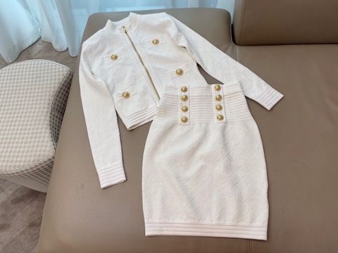 Bộ áo váy rời BALMAIN* khuy vàng chất đẹp SIÊU CẤP