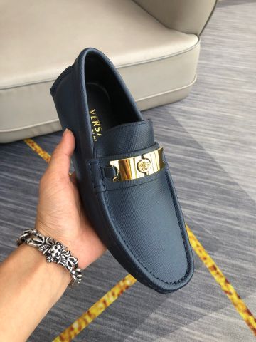 Giày lười Versace* da bò đai kim loại