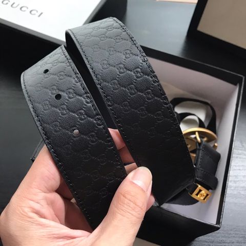 Belt nam GUCCI da dập hoạ tiết logo 3,8cm