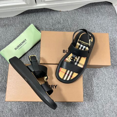 Sandal nam BURBERRY* SIÊU CẤP quai da bò đế phối kẻ kiểu đẹp