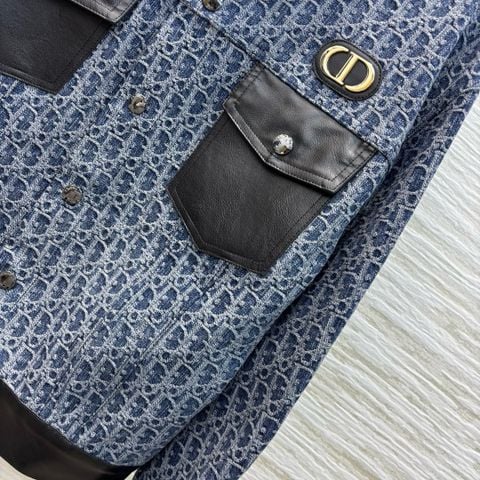 Áo khoác jeans nữ Di*or* hoạ tiết oblique