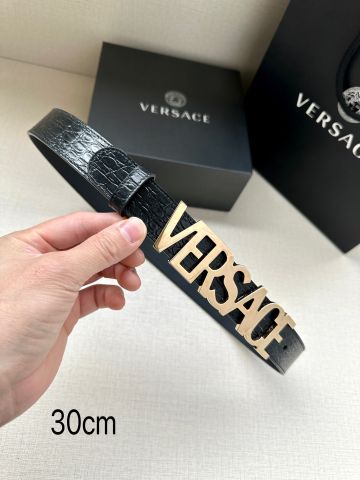 Belt nữ VERSACE* bản 3.0cm dây da bò dập. Cá sấu mặt chữ kim loại đẹp