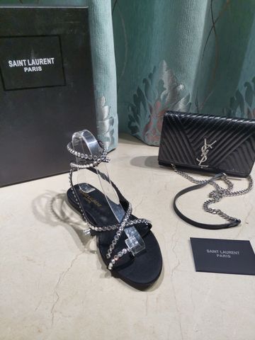 Sandal nữ sỏ ngón ysl quai đính đá đẹp sang cao cấp