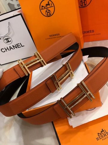 Belt nam nữ HERMES* dây da bò siêu mềm mặt nạm đá đẹp sang SIÊU CẤP