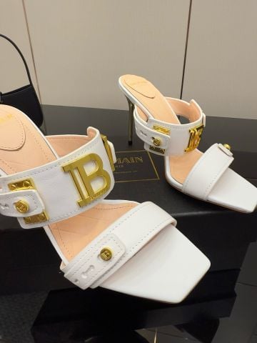 Dép nữ cao gót BALMAIN*  kim loại sang trọng