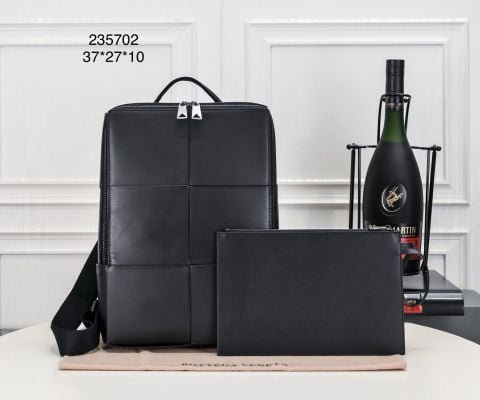 Ba lô BV* nam nữ da bò Đan dáng vuông vắn kèm một clutch hàng cao cấp