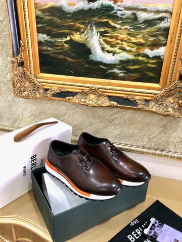 Giày nam buộc dây BERLUTI* da nhập khẩu khắc chữ đẹp VIP 1:1