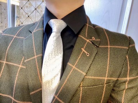 Cravat DIOR* hoạ tiết oblique đẹp lịch lãm