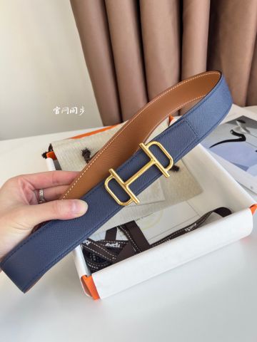 Belt nam HERMES* bản 3.8cm dây da nhám cao cấp