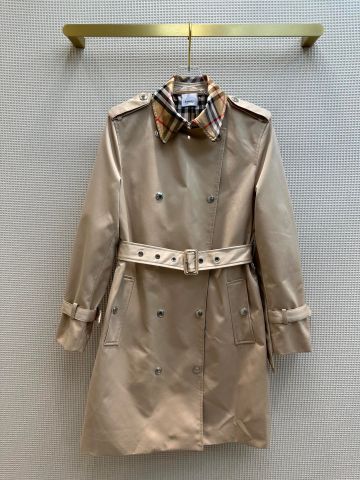 Áo măng tô Burberry* nữ kaki đẹp