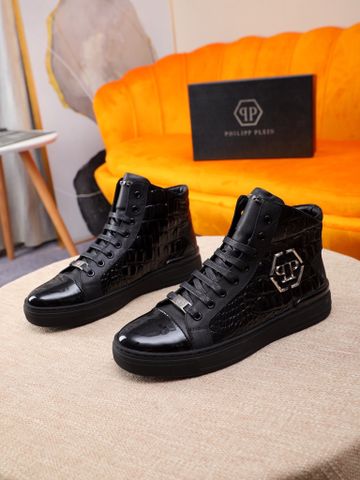 Giày nam buộc dây PHILIPP* PLEIN* cao cổ vân cá sấu đẹp độc cao cấp