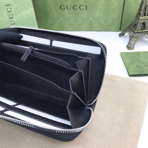 Ví GUCCI* nam nữ dáng dài 19cm da bò dập hoạ tiết Logo cao cấp