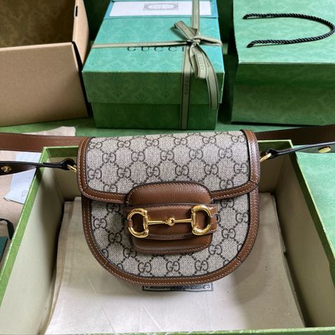 Túi GUCCI* mini hoạ tiết logo viền da nâu đẹp VIP 1:1