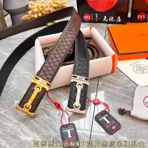 Belt nam Hermes* dây da trăn nhập khẩu lót da bê non mềm đẹp bản 3,8cm dùng đc cả 2 mặt dây