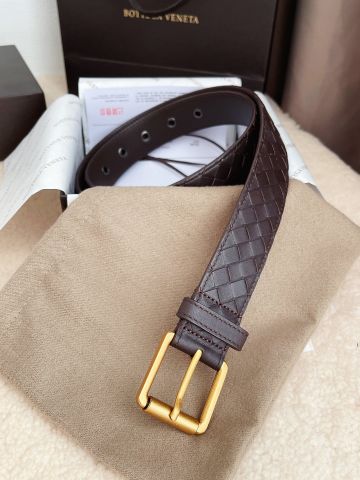 Belt nam Bottega* Veneta* bản 3,5cm da bò đan kiểu đẹp lịch lãm nhiều màu