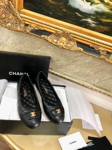 Giày bệt CHNEL* giày búp bê da bò Vân trám đẹp VIP 1:1