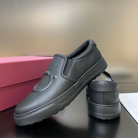 Giày slip on nam SALVATORE* da bò dập nổi Logo đẹp SIÊU CẤP