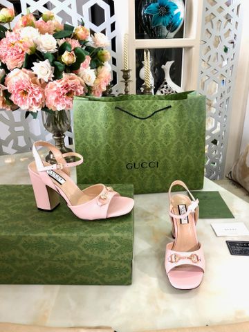 Sandal cao gót GUCCI* gót to cao 9,5cm quai da bò khoá bạc dáng đẹp nhiều màu VIP 1:1