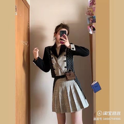 Sét áo khoác len Hàn Quốc 3 chi tiết gồm áo khoác áo sơ mi và chân váy cho  bé CBT9626R  Bé Cưng Shop