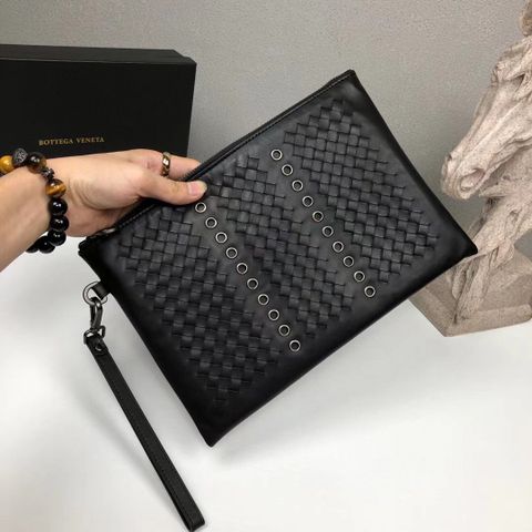 Clutch BV Bottega* nam nữ da bò đan tán đinh tròn đẹp SIÊU CẤP