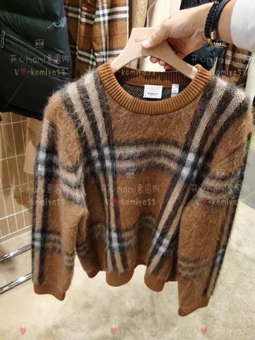 Áo len cừu Burberry* nam nữ kẻ nâu đẹp xịn SIÊU CẤP