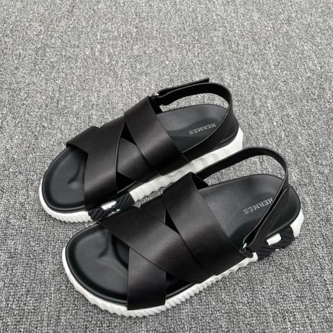 Sandal nam Hermes* quai da bò lỳ mềm đẹp SIÊU CẤP