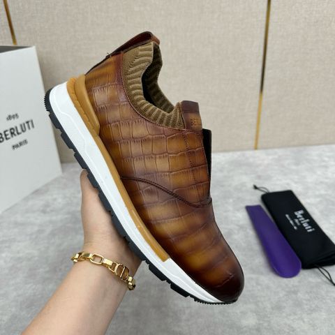 Giày thể thao nam BERLUTI* da vân cá sấu nhập khẩu