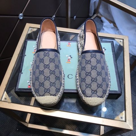 Giày slip on nam GUCCI* đế cói chất vải hoạ tiết logo đẹp