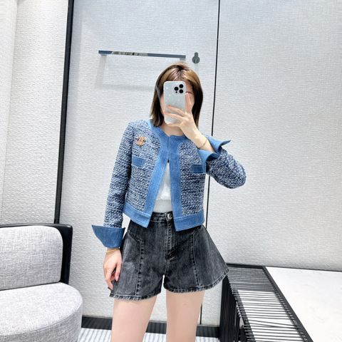 Áo khoác dạ Tweed chanel* phối jeans xanh kiểu đẹp trẻ trung VIP 1:1