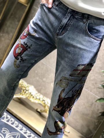 Quần jeans nam DG in hoạ tiết đẹp độc cao cấp mới