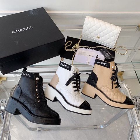 Boot chanel* cổ thấp SIÊU CẤP da bò trần vân trám kiểu đẹp