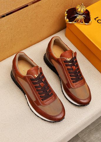 Giày thể thao nam L*V da bò phối vải thoáng khí cao cấp