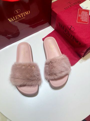 Dép nữ VALENTINO quai lông mẫu mới đẹp chuẩn cao cấp lên chân cực xinh