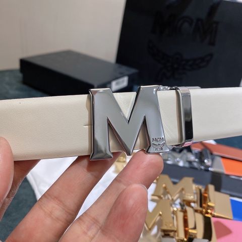 Belt nữ MCM bản 3cm mặt xoay dây da cùng 2 mặt