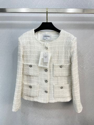 Áo khoác dạ Tweed chanel* màu trắng kem đẹp sang thanh lịch VIP 1:1