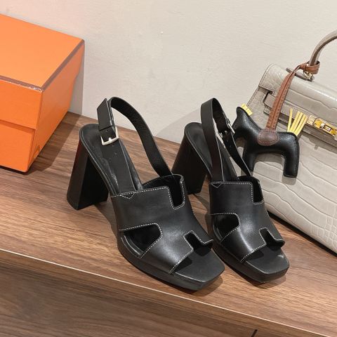 Sandal cao gót  Hermes* cao 9cm da bò dáng đẹp VIP 1:1