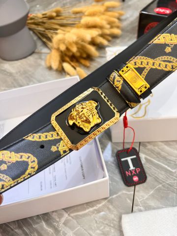 Belt nam VERSACE* bản 3,8cm dây da bò in hoạ tiết đẹp độc