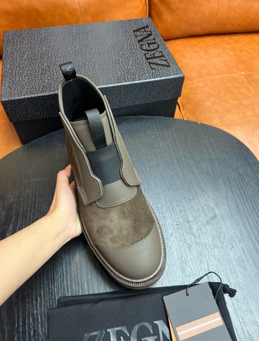 Giày nam cao cổ zegna* da lỳ phối da lộn kiểu đẹp độc VIP 1:1