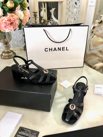 Giày sandal chanel* gót vuông cao 6,5cm dáng đẹp sang VIP 1:1