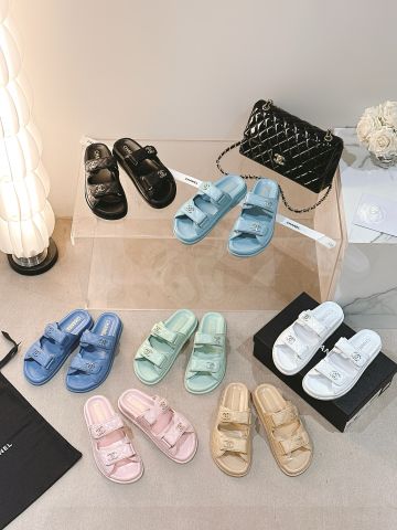 Sandal nữ CHA*NEL* hai quai dáng khoẻ đẹp VIP 1:1