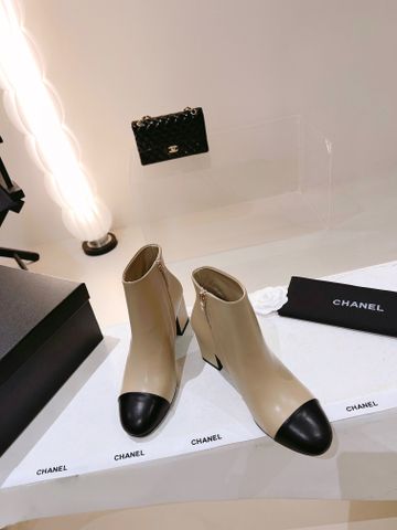 Boot chanel* gót vuông cao 6,5cm da bò lỳ đẹp SIÊU CẤP