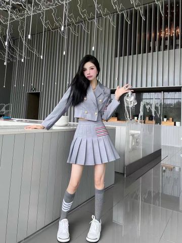 Bộ áo vest và váy xoè THOM* BROWNE* kiểu đẹp trẻ trung SIÊU CẤP