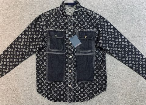 Áo sơ mi denim nữ LV* hoạ tiết Monogram đẹp SIÊU CẤP